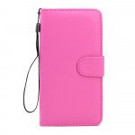 Wholesale Samsung Galaxy S6 Edge Plus Folio Flip Leather Wallet Case with Strap (Hot Pink)